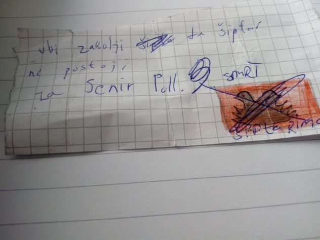 E ovo su mi danas u skoli napisali 4 srba .zbog tog što jer sam albanac