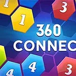 Šareni heksagonalni blokovi sa brojevima i tekstom 360 Connect