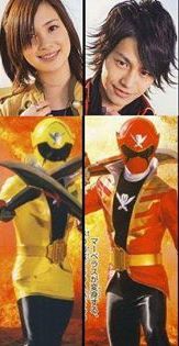 Captain Marvelous and Luka Millfy - Gokai Red and Gokai Yellow