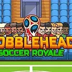 Promotivna grafika za video igru Bobblehead Soccer Royale sa karikaturama fudbalera i logom igre