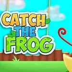 Smešna žaba sa izbačenim jezikom na naslovnoj slici igre Catch the Frog