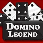 Crni i beli domino komadi na crvenoj pozadini sa natpisom Domino Legend