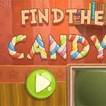 Naslovna strana video igre Find the Candy sa dugmetom za pokretanje igre