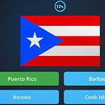 Četiri zastave različitih zemalja na sivom ekranu sa pitanjem koja je zastava Nemačke