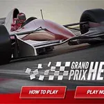 Vozač u crvenom trkačkom automobilu na stazi u video igrici Grand Prix Hero