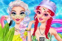 U ovoj online igrici preobražaja pridruži se Elsi i Ariel u zabavnim letnjim