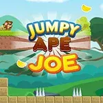 Ekran igre Jumpy Ape Joe sa majmunom, zlatnicima i platformama