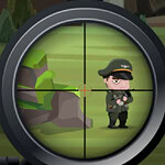 Jungle Sniper Crtani vojnik u meti kroz snajperski nišan