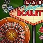 Grafički prikaz ruleta sa oznakom Las Vegas Roulette, kockicama i žetonima za klađenje