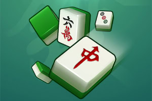 Mahjong kockice sa kineskim karakterima na zelenoj pozadini