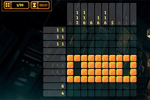 Ekranska slika iz video igre sa logičkom slagalicom u stilu nonograma