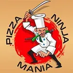 Crtež kuvara obučenog kao ninja sa mačem i natpisom Pizza Ninja Mania