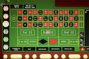 Rulet sto sa brojevima i opcijama za klađenje