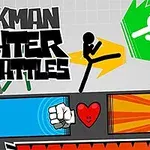 Promotivna grafika za video igru Stickman Fighter: Epic Battles sa stickman likovima i elementima borbe