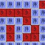 The Stones of the Pharaoh Ekran sa igrom Minesweeper sa plavim i crvenim poljima označenim brojevima i upitnicima