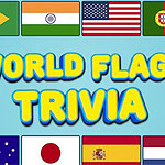Zastave Brazila, Indije, Sjedinjenih Američkih Država, Portugalije, Australije, Japana, Španije i Holandije sa natpisom World Flags Trivia