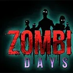 Naslov Zombie Days sa siluetama zombija u pozadini