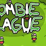 Crtež sa crtanim zombijima na zelenoj pozadini sa tekstom Zombie Plague